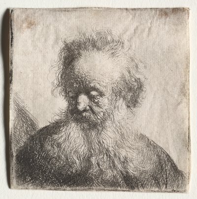 Velho de barba rala: Busto de Rembrandt Harmensz. van Rijn