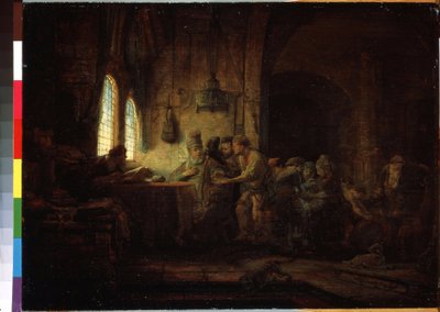 A Parábola dos Trabalhadores na Vinha. Pintura por Harmenszoon van Rijn (1606-1669) de Rembrandt Harmensz. van Rijn