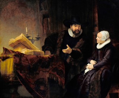 "Retrato do pregador menonita Cornelius Claesz Anslo e sua esposa Aaltje Gerritsdr Shouten" (Le predicateur Mennonite Cornelius Claesz Anslo et son epouse Aaltje Gerritsdr Shouten) Peinture de Rembrandt Harmenszoon van Rijn (1606-1669) 1641 Dim 176 de Rembrandt Harmensz. van Rijn
