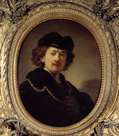Self-portrait a la toque et a la chaine d