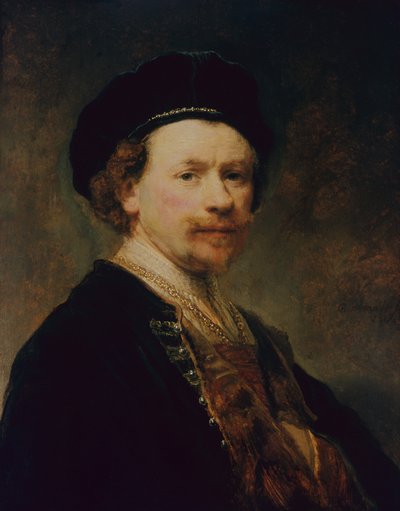 Autorretrato, c.1636-8 (óleo no painel) de Rembrandt Harmensz. van Rijn