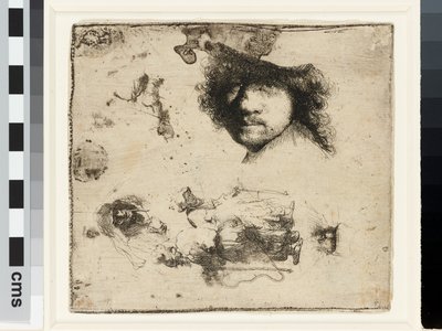 Folha de estudos de Rembrandt van Rijn