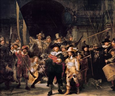 A vigilância nocturna de Rembrandt Harmensz. van Rijn