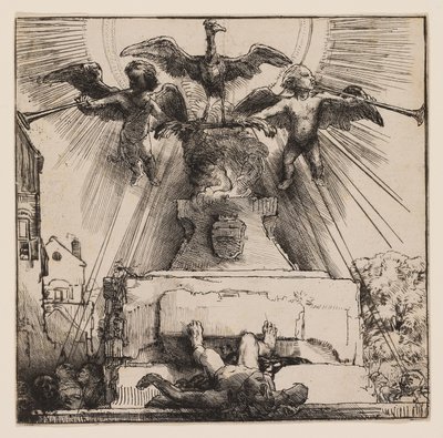 A Fênix ou A Estátua derrubada de Rembrandt Harmensz. van Rijn