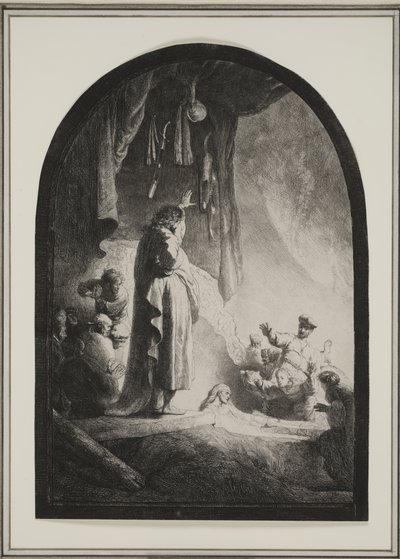 A ressurreição de Lázaro: a placa maior, c.1632 (gravura) de Rembrandt van Rijn