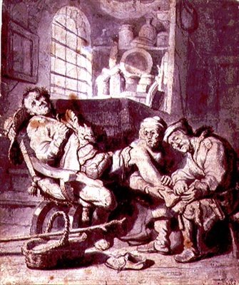 O pé torcido (caneta e tinta, aguarela sobre papel) de Rembrandt Harmensz. van Rijn
