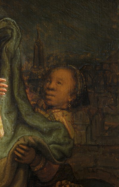 A Visitação, detalhe de Rembrandt van Rijn