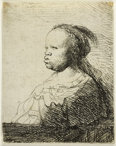 The White Negress, c.1630 (gravura em papel) de Rembrandt Harmensz. van Rijn