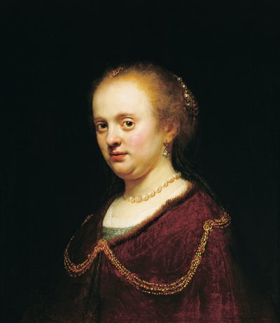 Jovem com uma corrente de ouro de Rembrandt Harmensz. van Rijn