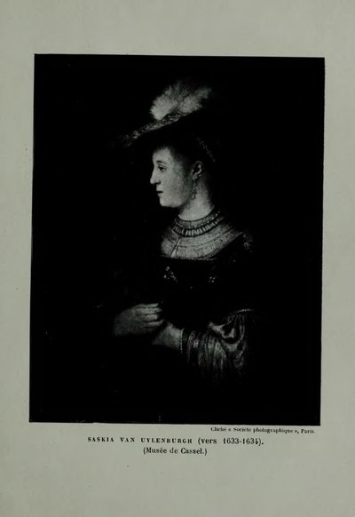 Saskia em um chapéu vermelho de Rembrandt van Rijn