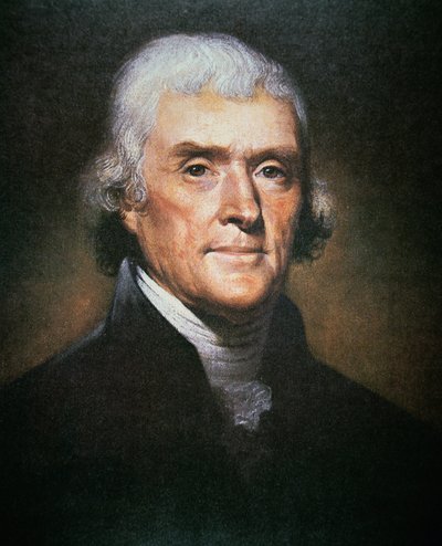 Thomas Jefferson (1743-1826) (cor litho) de Rembrandt Peale