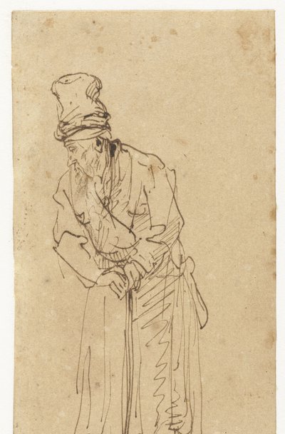 O Velho Encostado num Pau de Rembrandt van Rijn (school of)