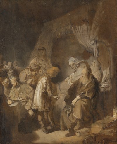 José contando seus sonhos de Rembrandt van Rijn (signed by artist)