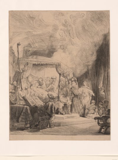 A morte da Virgem de Rembrandt van Rijn (signed by artist)