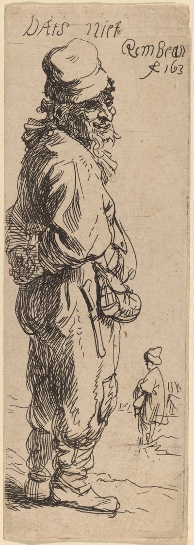 Um Camponês Respondendo: Dats niet Isso não é nada, 1634. de Rembrandt van Rijn