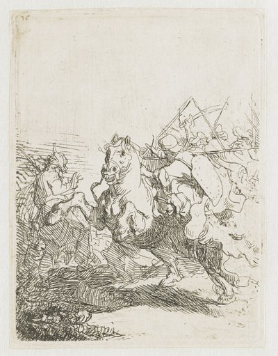 Uma batalha de cavalaria de Rembrandt van Rijn