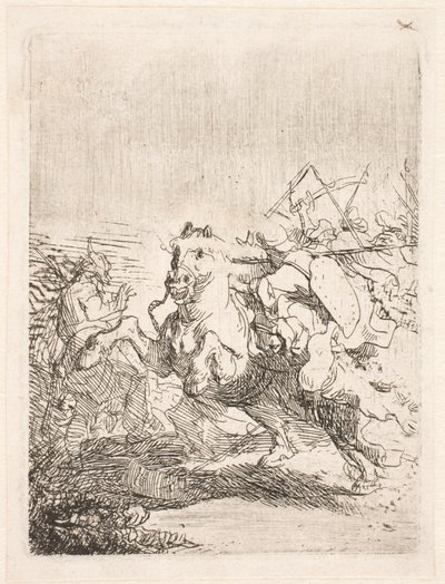 Uma batalha de cavalaria de Rembrandt van Rijn
