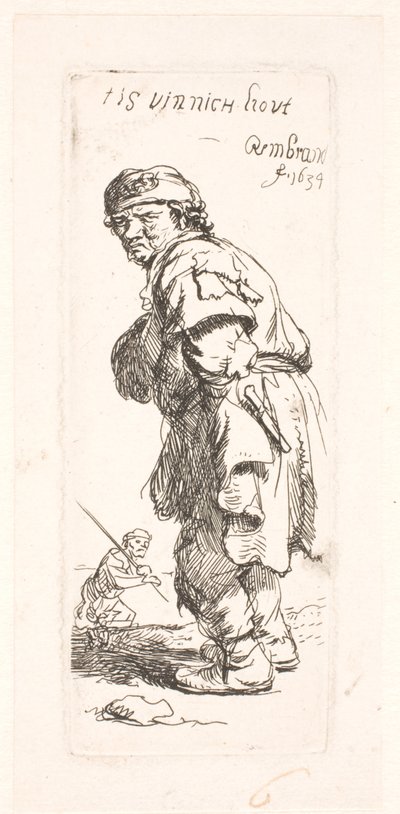Um camponês: um dos dois, a gritar de Rembrandt van Rijn