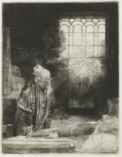 Um estudioso em seu estudo de Rembrandt van Rijn