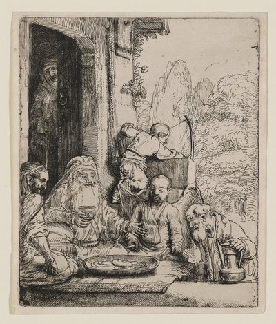 Abraão a receber os anjos de Rembrandt van Rijn