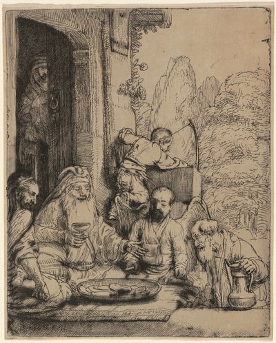 Abraão a receber os anjos de Rembrandt van Rijn