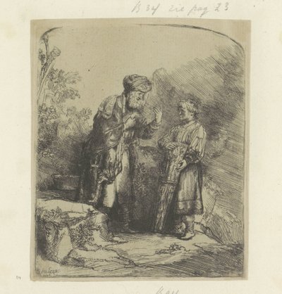 Abraão em Izaak Coleção de oitenta e cinco gravuras originais (título da série) de Rembrandt van Rijn