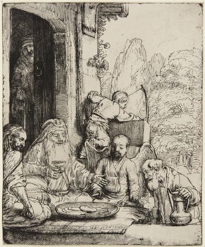 Abraão a receber os anjos de Rembrandt van Rijn
