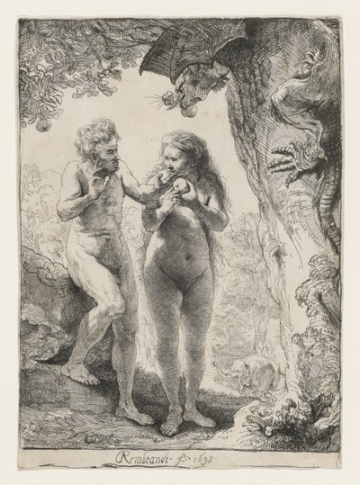 Adão e Eva, 1638 de Rembrandt van Rijn