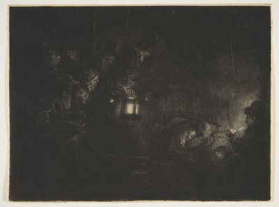 Adoração dos Pastores: Uma Peça Noturna, ca. 1657. de Rembrandt van Rijn