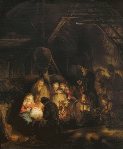 Adoração dos pastores. 1646 de Rembrandt van Rijn