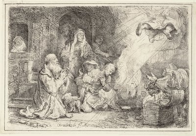 Anjo que parte da família de Tobias, 1641 de Rembrandt van Rijn