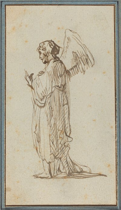 Anjo em pé de Rembrandt van Rijn