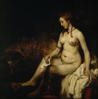 Bathsheba em seu banho Bathsheba com letra do rei Davids de Rembrandt van Rijn