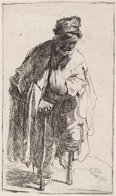 Mendigo com perna de pau, c.1630. de Rembrandt van Rijn