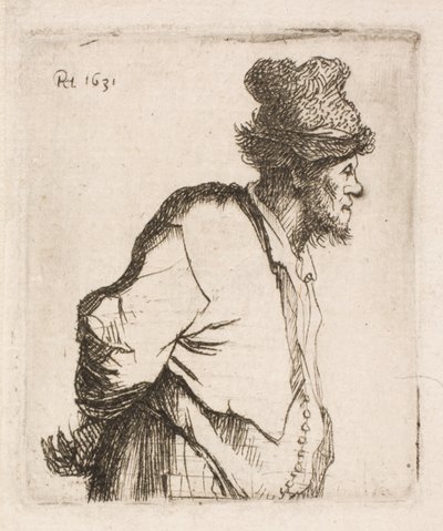 Camponês com as mãos nas costas de Rembrandt van Rijn