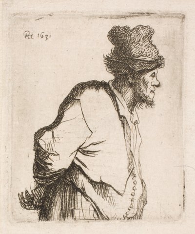 Camponês com as mãos nas costas de Rembrandt van Rijn
