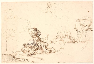 Caim Matando Abel de Rembrandt van Rijn