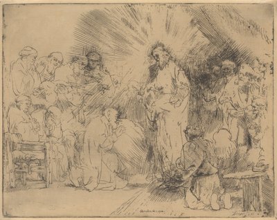 Cristo Aparecendo aos Apóstolos, 1656., 1656. de Rembrandt van Rijn