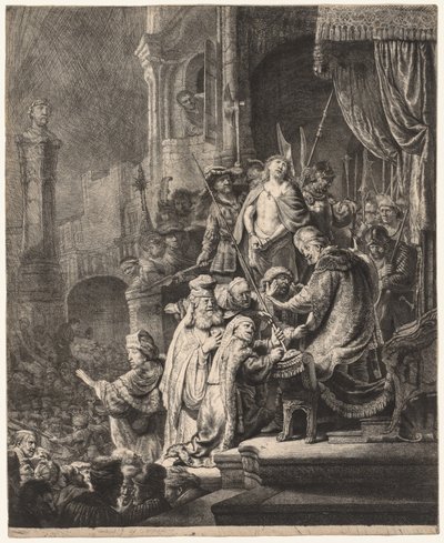 Cristo diante de Pilatos: Prato Grande de Rembrandt van Rijn