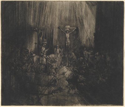 Cristo Crucificado entre os Dois Ladrões (As Três Cruzes) de Rembrandt van Rijn