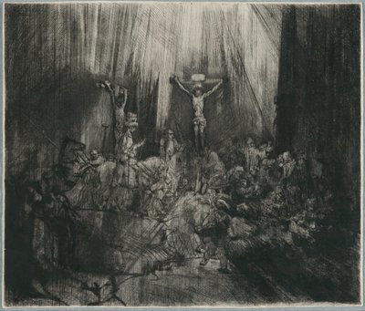 Cristo Crucificado entre os Dois Ladrões: "As Três Cruzes" de Rembrandt van Rijn