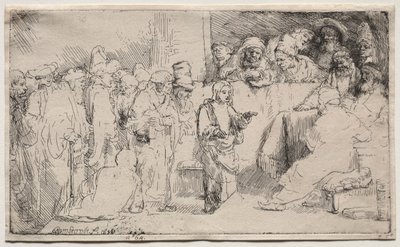 Cristo Disputando com os Médicos: Um Esboço, 1652. de Rembrandt van Rijn