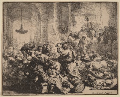 Cristo a expulsar os cambistas do Templo de Rembrandt van Rijn