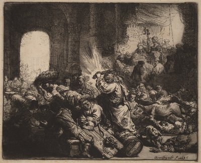 Cristo a expulsar os cambistas do Templo de Rembrandt van Rijn