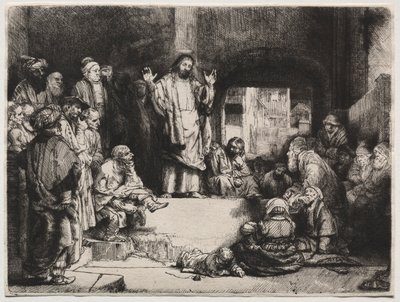 Cristo Pregando O Pequeno Túmulo, c. 1657. de Rembrandt van Rijn