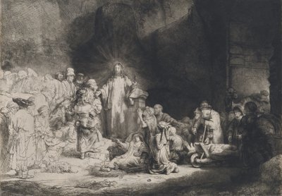 Cristo Pregando A Impressão dos Cem Florins, c. 16431649. de Rembrandt van Rijn