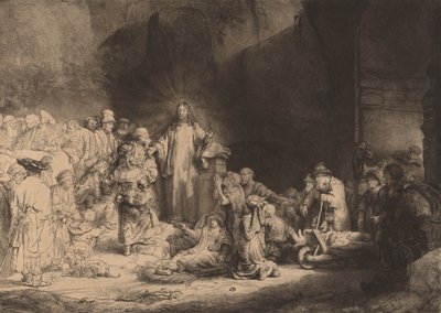 Cristo Pregando A Impressão dos Cem Florins, c. 1649. de Rembrandt van Rijn