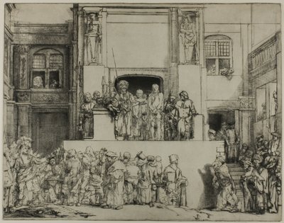 Cristo Apresentado ao Povo: Placa Oblonga de Rembrandt van Rijn