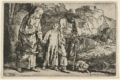 Cristo regressa do Templo com os seus pais de Rembrandt van Rijn
