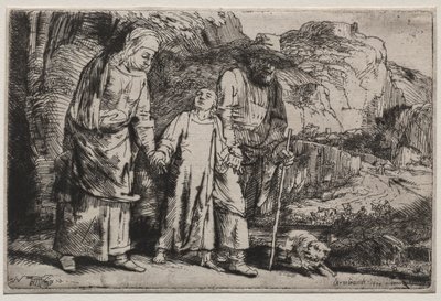 Cristo Voltando do Templo com Seus Pais, 1654. de Rembrandt van Rijn